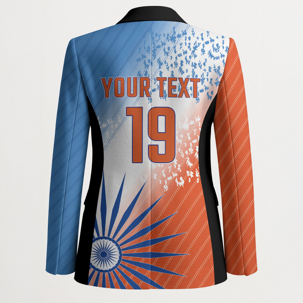 Custom India Cricket Blazer Men In Blue Ashoka Chakra Pride