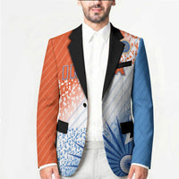 Custom India Cricket Blazer Men In Blue Ashoka Chakra Pride
