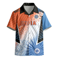 Custom India Cricket Kid Hawaiian Shirt Men In Blue Ashoka Chakra Pride