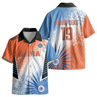 Custom India Cricket Kid Hawaiian Shirt Men In Blue Ashoka Chakra Pride