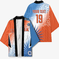Custom India Cricket Kimono Men In Blue Ashoka Chakra Pride
