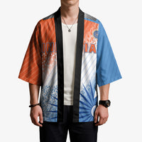 Custom India Cricket Kimono Men In Blue Ashoka Chakra Pride