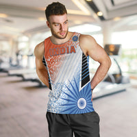 Custom India Cricket Men Tank Top Men In Blue Ashoka Chakra Pride