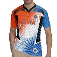 Custom India Cricket Rugby Jersey Men In Blue Ashoka Chakra Pride