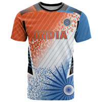Custom India Cricket T Shirt Men In Blue Ashoka Chakra Pride