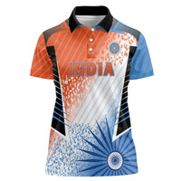 Custom India Cricket Women Polo Shirt Men In Blue Ashoka Chakra Pride