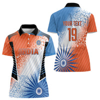 Custom India Cricket Women Polo Shirt Men In Blue Ashoka Chakra Pride