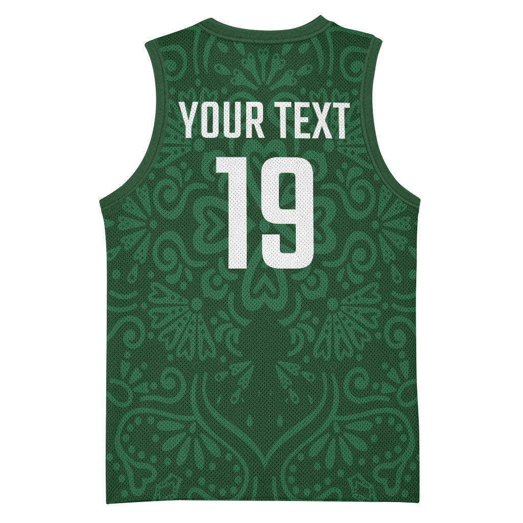 Custom Pakistan Cricket Basketball Jersey Shaheens Crescent Star Spirit