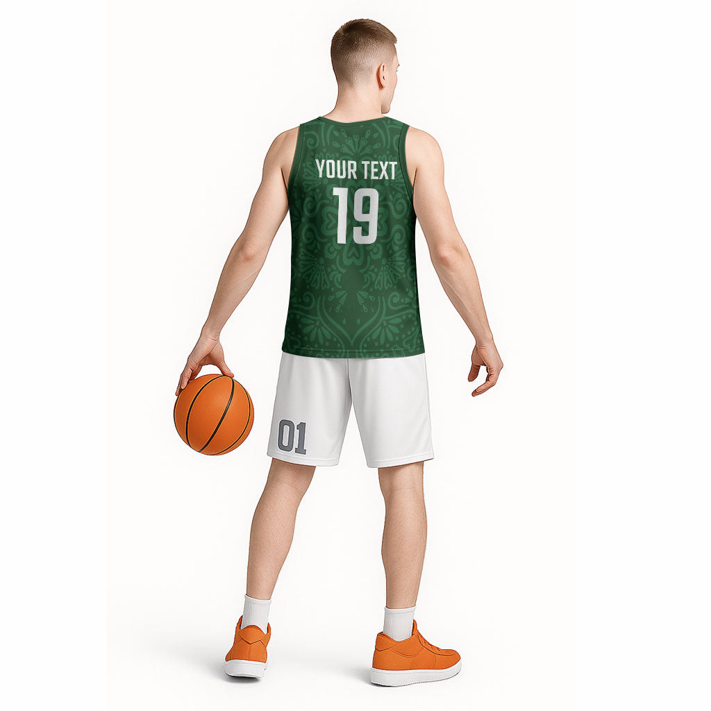 Custom Pakistan Cricket Basketball Jersey Shaheens Crescent Star Spirit