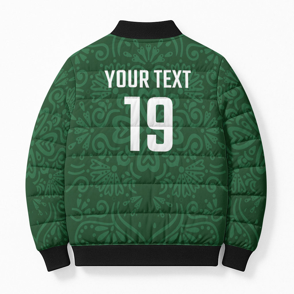 Custom Pakistan Cricket Bomber Puffer Jacket Shaheens Crescent Star Spirit