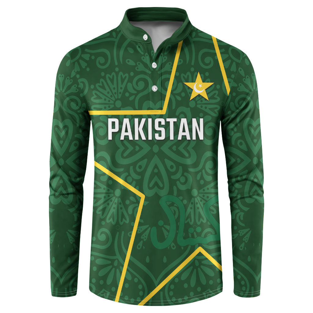 Custom Pakistan Cricket Button Sweatshirt Shaheens Crescent Star Spirit