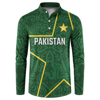 Custom Pakistan Cricket Button Sweatshirt Shaheens Crescent Star Spirit