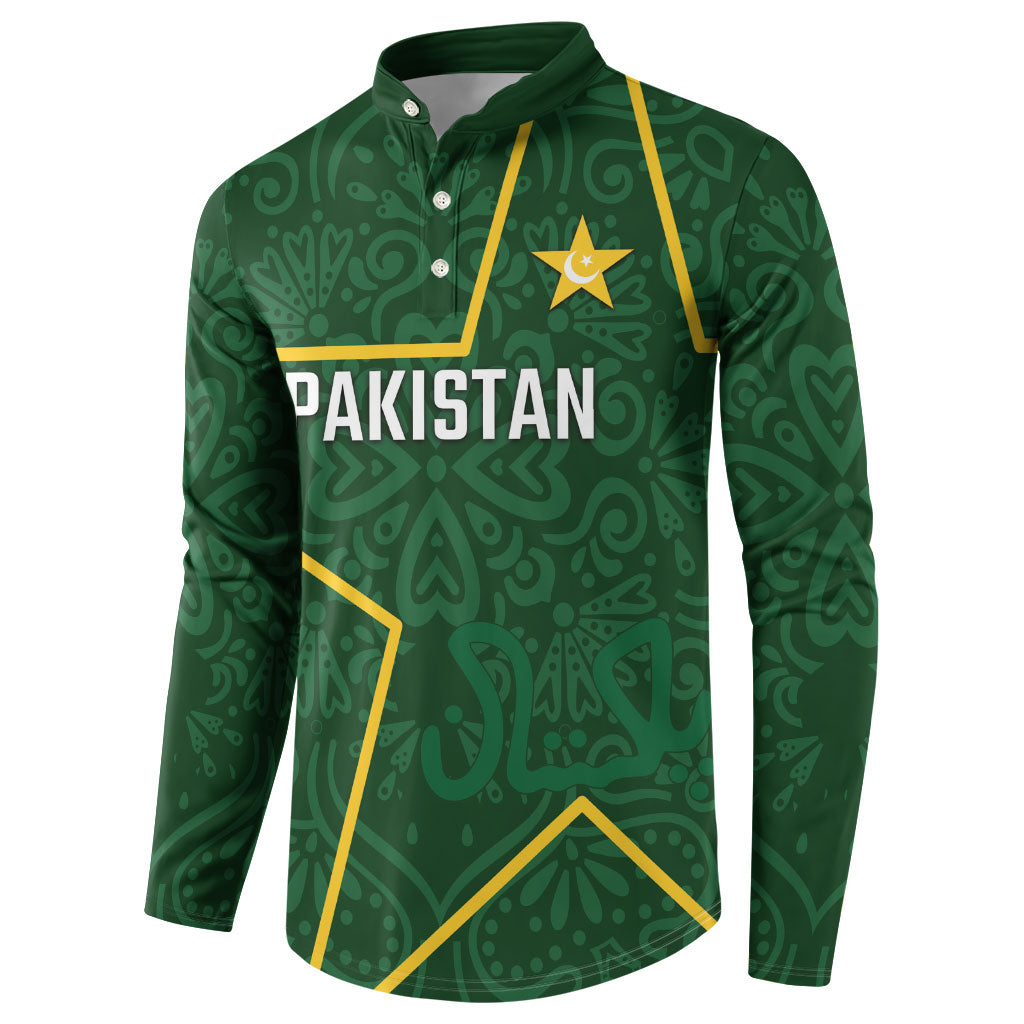 Custom Pakistan Cricket Button Sweatshirt Shaheens Crescent Star Spirit