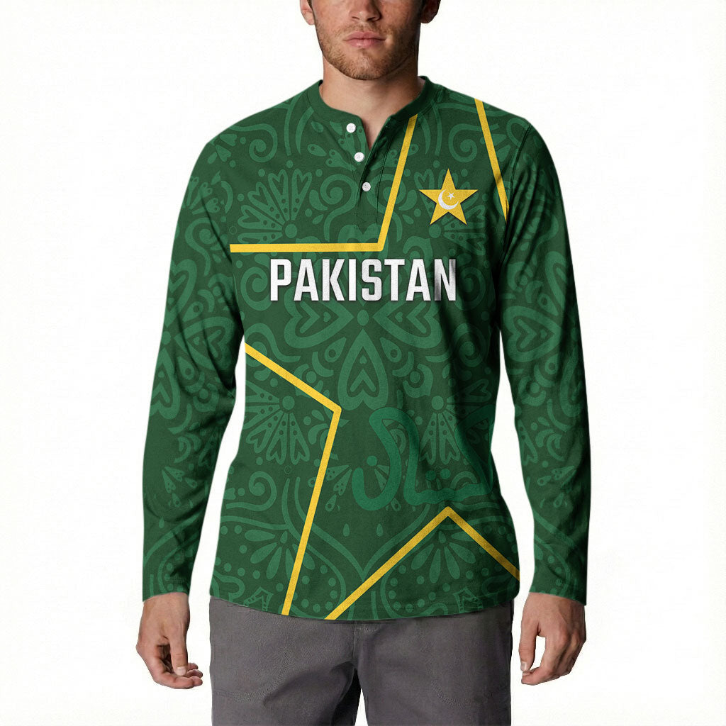 Custom Pakistan Cricket Button Sweatshirt Shaheens Crescent Star Spirit