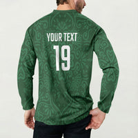 Custom Pakistan Cricket Button Sweatshirt Shaheens Crescent Star Spirit