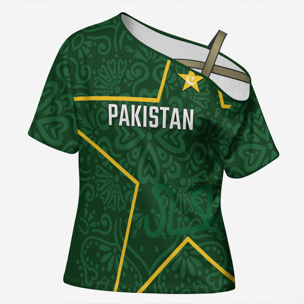 Custom Pakistan Cricket Cross Shoulder Shirt Shaheens Crescent Star Spirit
