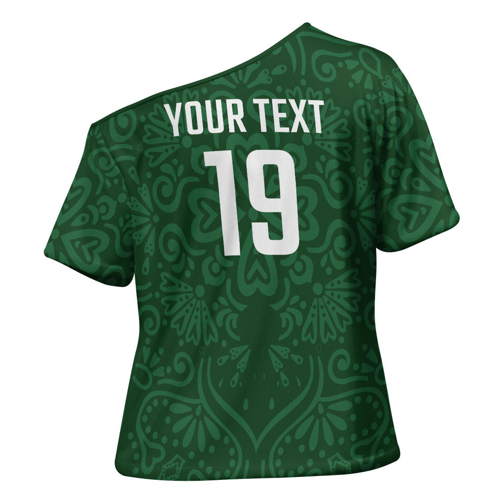 Custom Pakistan Cricket Cross Shoulder Shirt Shaheens Crescent Star Spirit