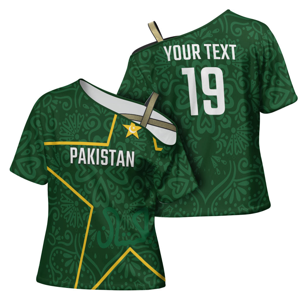 Custom Pakistan Cricket Cross Shoulder Shirt Shaheens Crescent Star Spirit