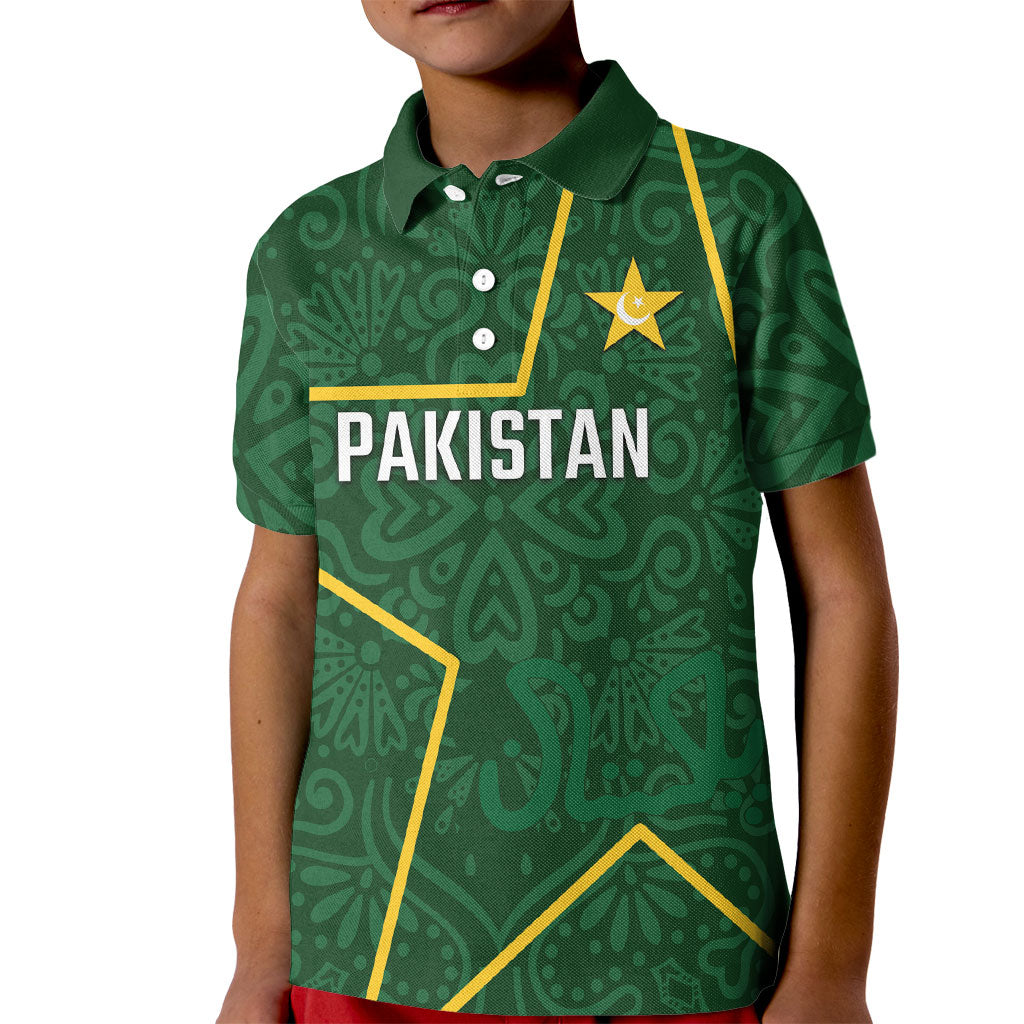 Custom Pakistan Cricket Kid Polo Shirt Shaheens Crescent Star Spirit