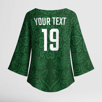 Custom Pakistan Cricket Kimono Sleeve Blouse Shaheens Crescent Star Spirit