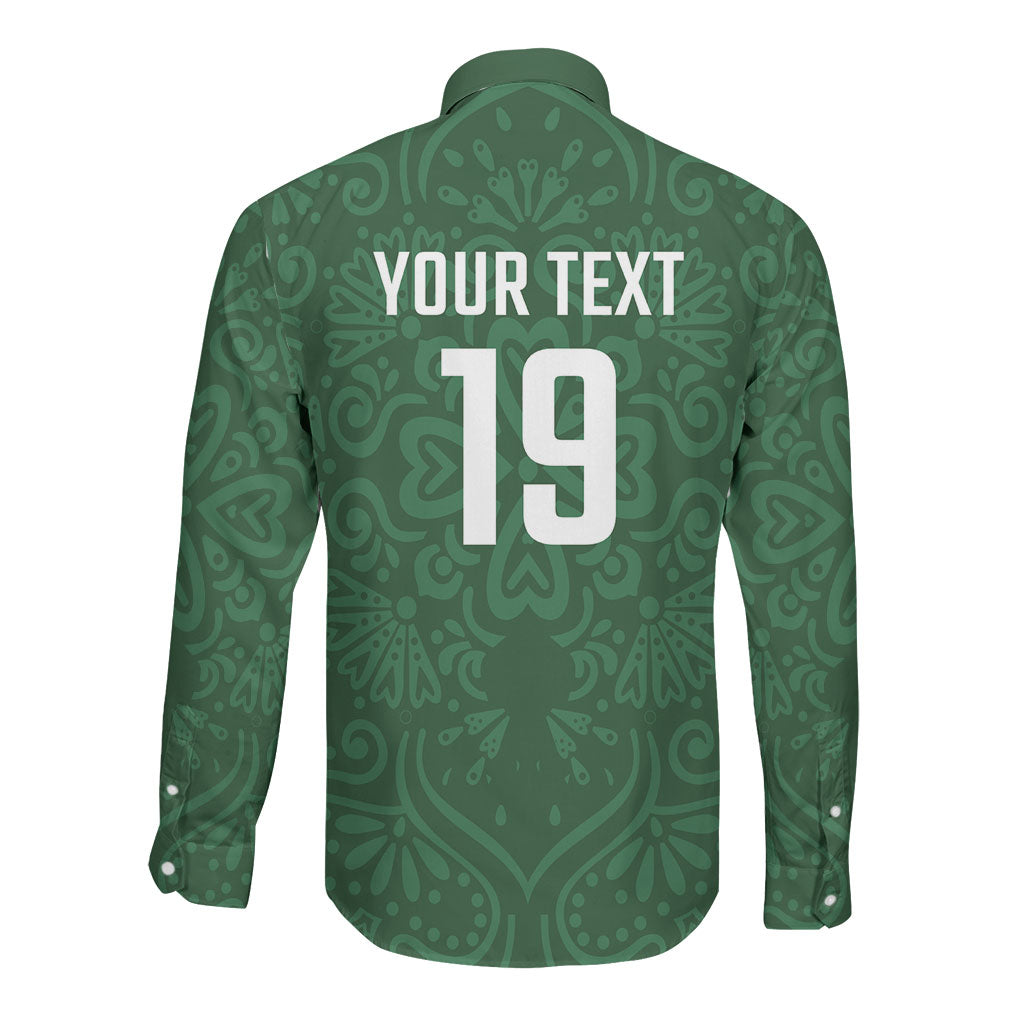 Custom Pakistan Cricket Long Sleeve Button Shirt Shaheens Crescent Star Spirit