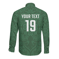 Custom Pakistan Cricket Long Sleeve Button Shirt Shaheens Crescent Star Spirit