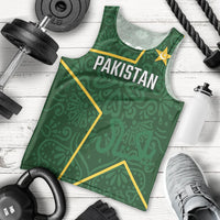 Custom Pakistan Cricket Men Tank Top Shaheens Crescent Star Spirit