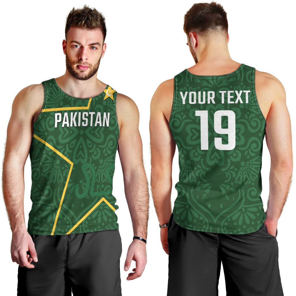 Custom Pakistan Cricket Men Tank Top Shaheens Crescent Star Spirit