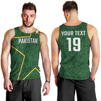 Custom Pakistan Cricket Men Tank Top Shaheens Crescent Star Spirit