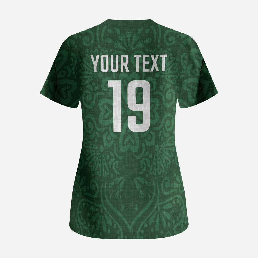 Custom Pakistan Cricket Scrub Top Shaheens Crescent Star Spirit