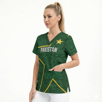 Custom Pakistan Cricket Scrub Top Shaheens Crescent Star Spirit