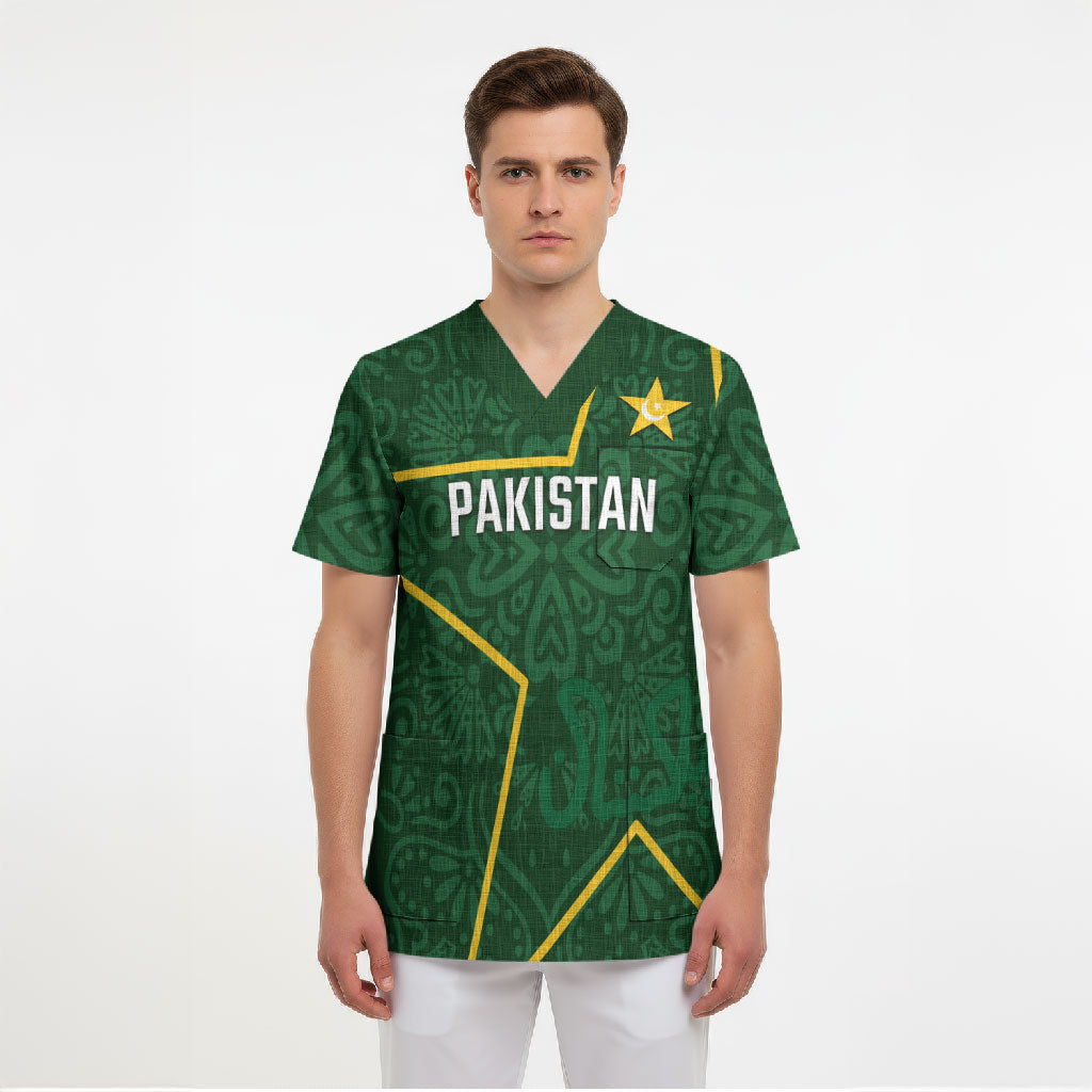 Custom Pakistan Cricket Scrub Top Shaheens Crescent Star Spirit