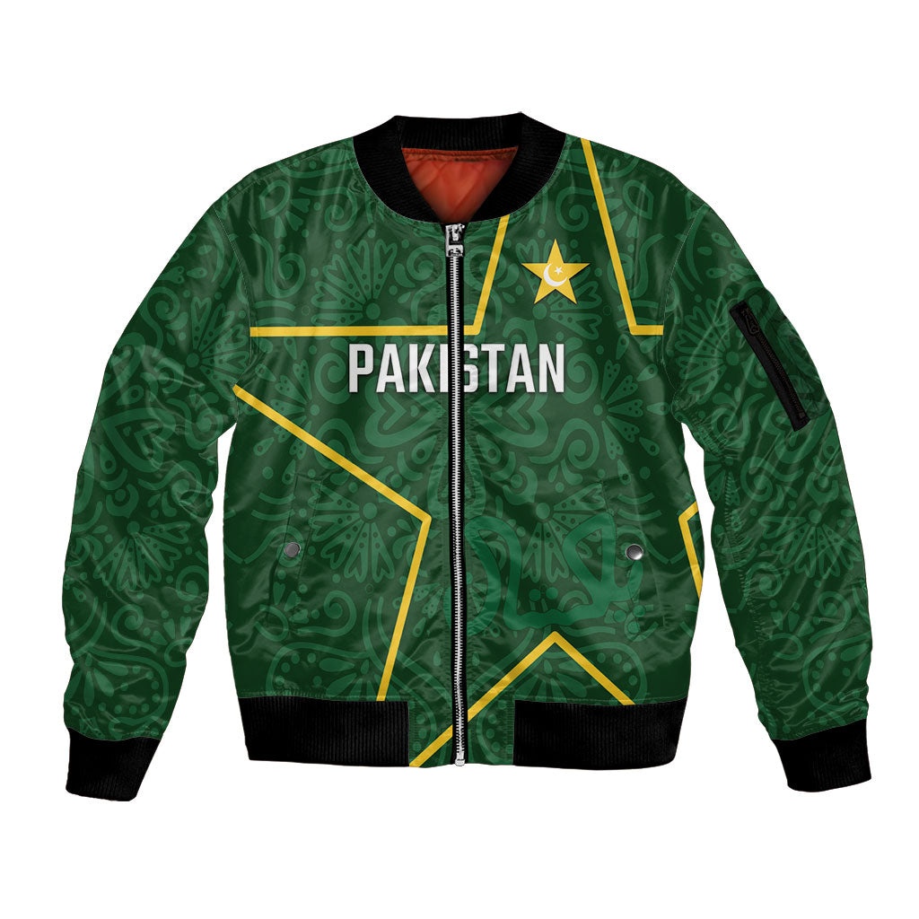 Custom Pakistan Cricket Sleeve Zip Bomber Jacket Shaheens Crescent Star Spirit