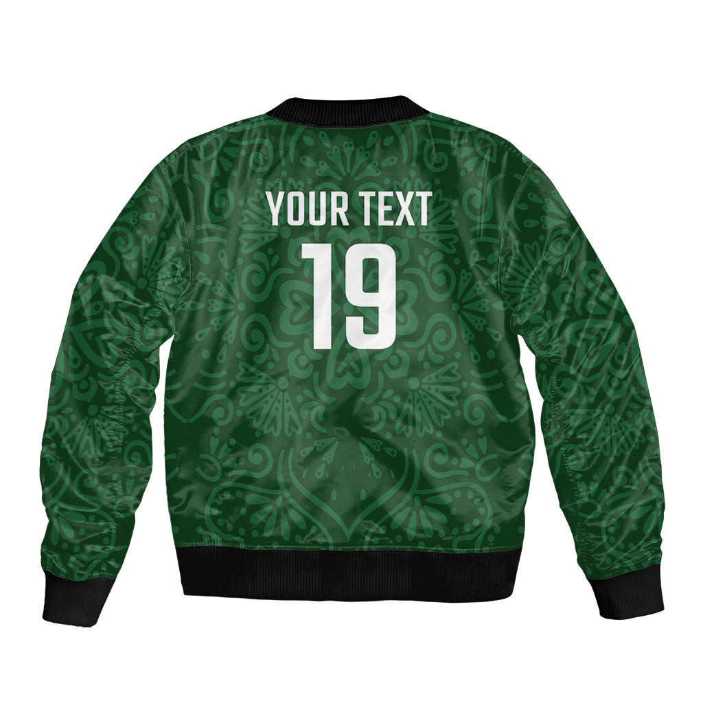 Custom Pakistan Cricket Sleeve Zip Bomber Jacket Shaheens Crescent Star Spirit