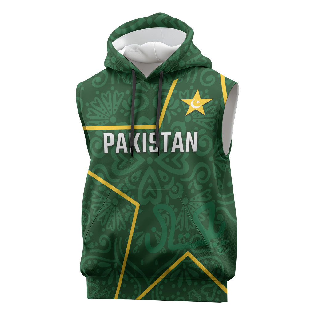 Custom Pakistan Cricket Sleeveless Hoodie Shaheens Crescent Star Spirit