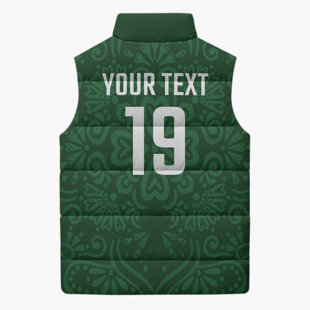Custom Pakistan Cricket Sleeveless Puffer Jacket Shaheens Crescent Star Spirit