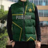 Custom Pakistan Cricket Sleeveless Puffer Jacket Shaheens Crescent Star Spirit