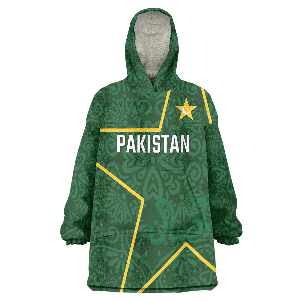 Custom Pakistan Cricket Wearable Blanket Hoodie Shaheens Crescent Star Spirit