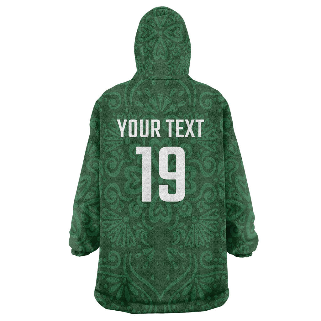 Custom Pakistan Cricket Wearable Blanket Hoodie Shaheens Crescent Star Spirit