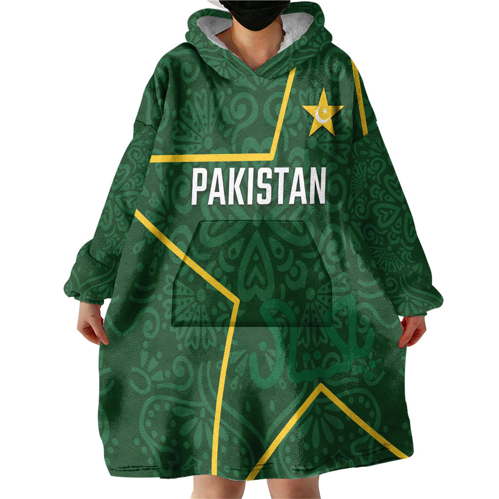 Custom Pakistan Cricket Wearable Blanket Hoodie Shaheens Crescent Star Spirit