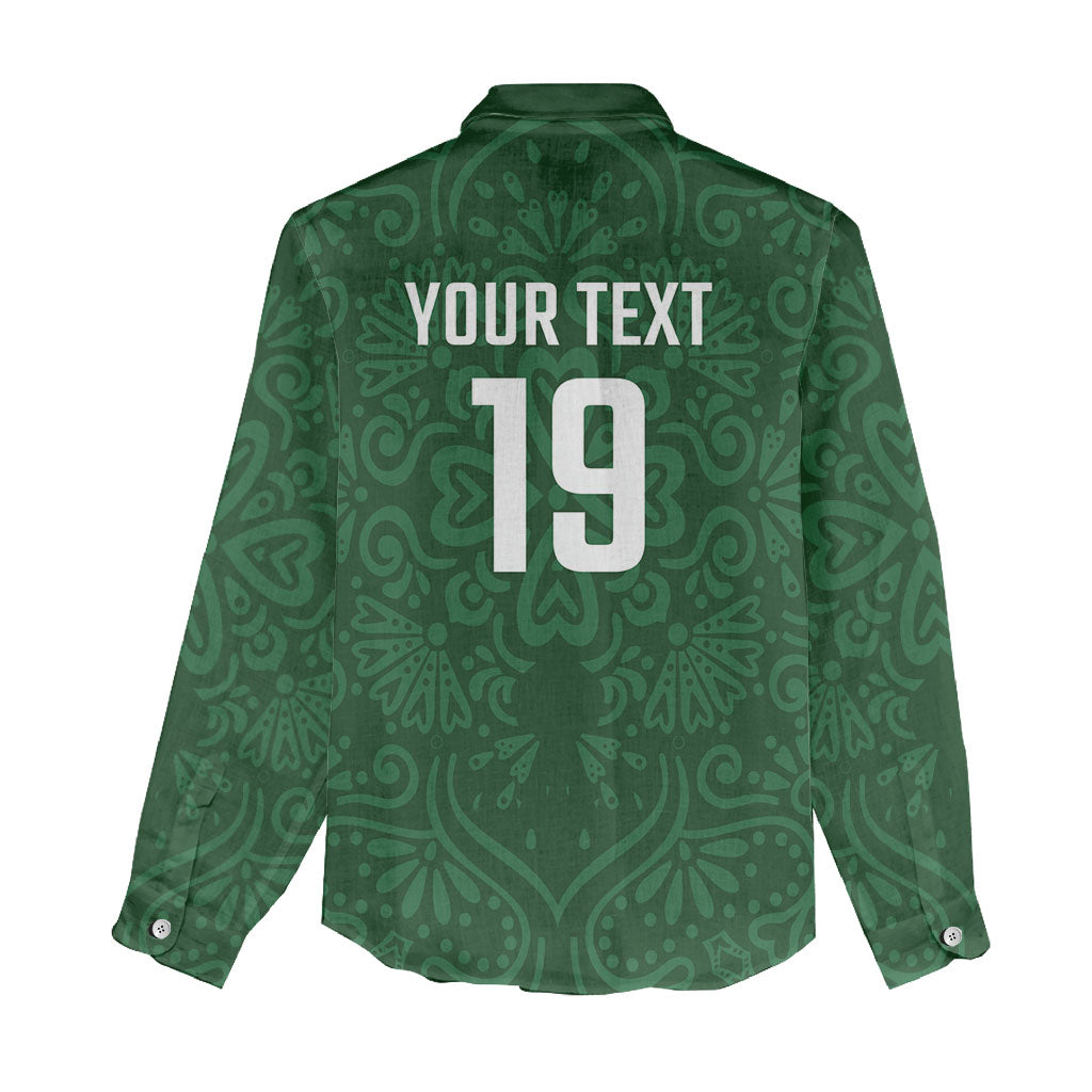 Custom Pakistan Cricket Women Casual Shirt Shaheens Crescent Star Spirit