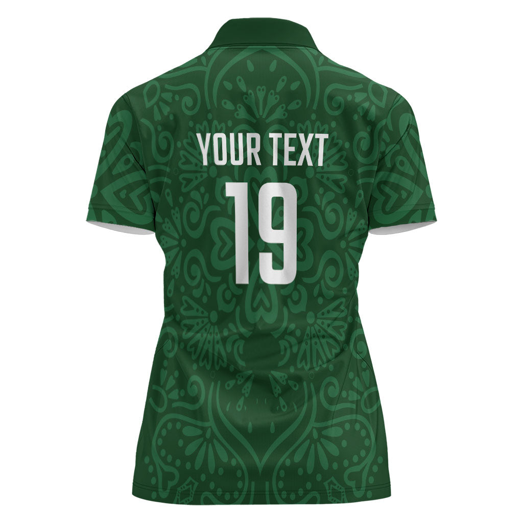 Custom Pakistan Cricket Women Polo Shirt Shaheens Crescent Star Spirit