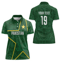 Custom Pakistan Cricket Women Polo Shirt Shaheens Crescent Star Spirit