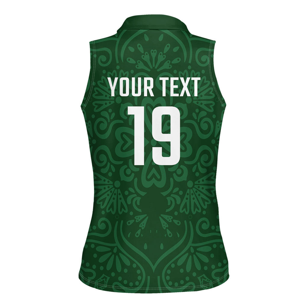 Custom Pakistan Cricket Women Sleeveless Polo Shirt Shaheens Crescent Star Spirit