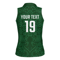 Custom Pakistan Cricket Women Sleeveless Polo Shirt Shaheens Crescent Star Spirit