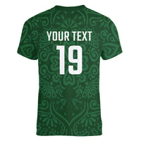 Custom Pakistan Cricket Women V-Neck T-Shirt Shaheens Crescent Star Spirit
