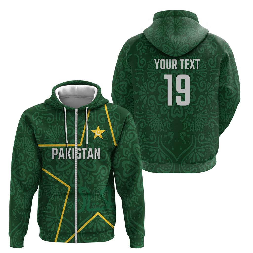 Custom Pakistan Cricket Zip Hoodie Shaheens Crescent Star Spirit