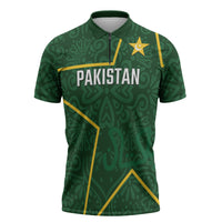 Custom Pakistan Cricket Zipper Polo Shirt Shaheens Crescent Star Spirit