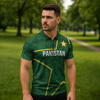 Custom Pakistan Cricket Zipper Polo Shirt Shaheens Crescent Star Spirit