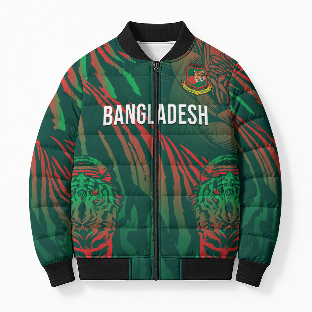 Custom Bangladesh Cricket Bomber Puffer Jacket Royal Bengal Tiger Spirit